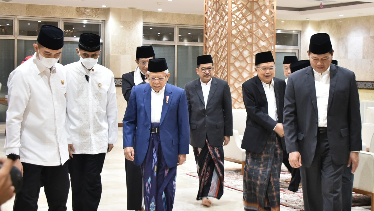 Wamenag Dampingi Wapres Salat Idulfitri 2023 di Masjid Istiqlal