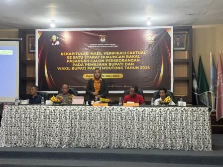 KPU Parimo pleno rekapitulasi hasil verfak syarat dukungan bakal calon perseorangan