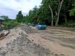 Jalur Trans Sulawesi Penghubung Tiga Provinsi di Parimo Tertutup Material Banjir